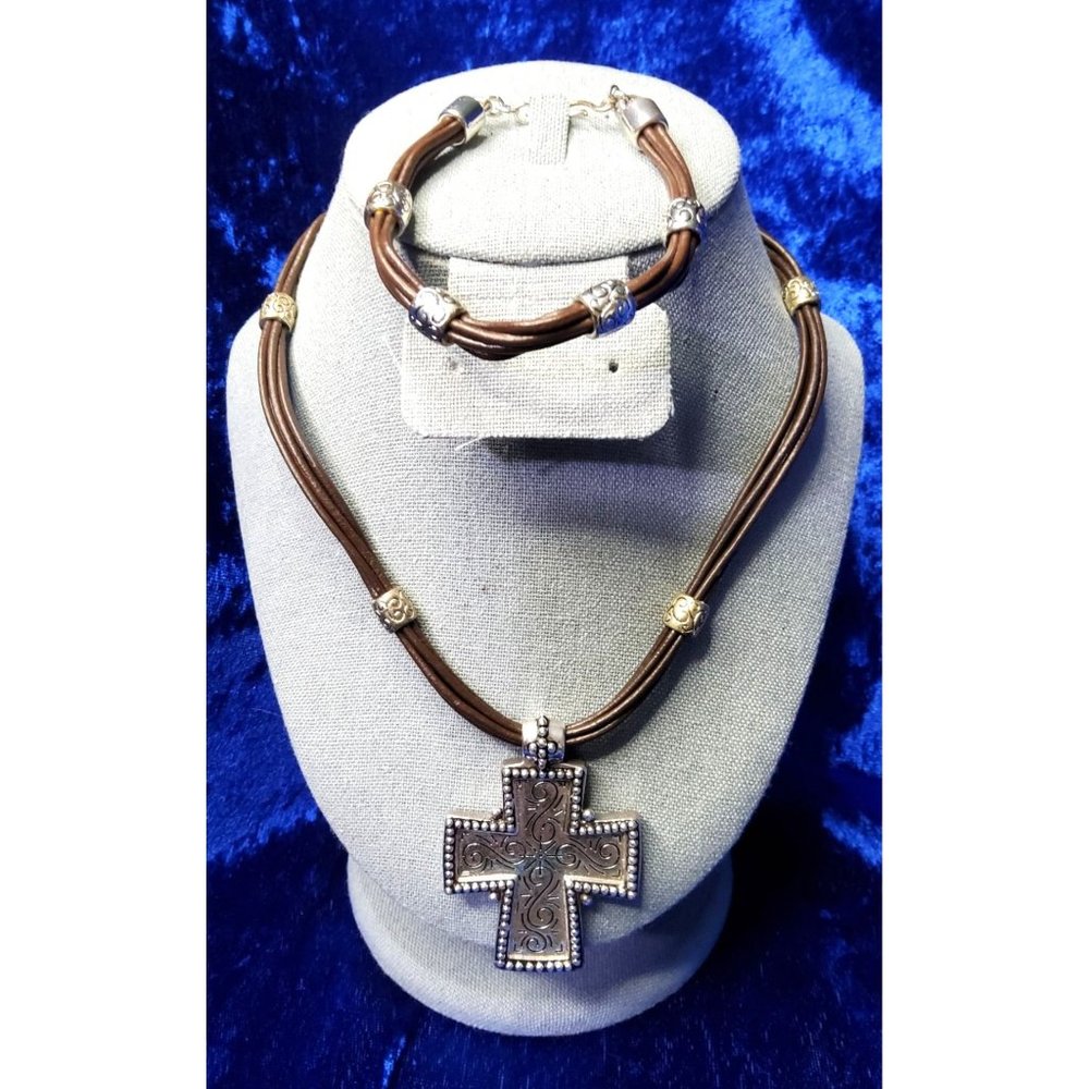 vintage 1990s premier design scroll celtic Cross multi-strand bracelet/Necklace